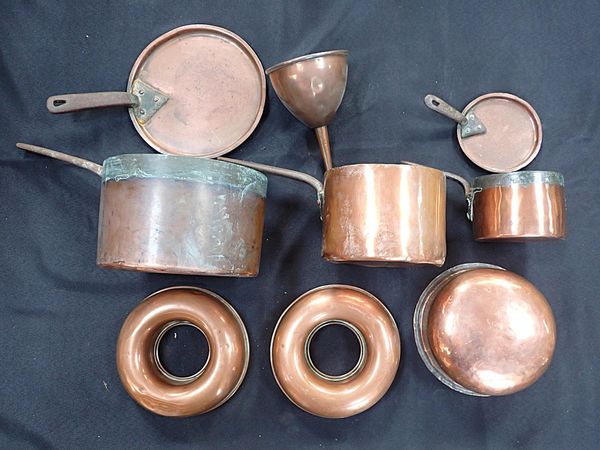 THREE 19th CENTURY COPPER SAUCEPANS
