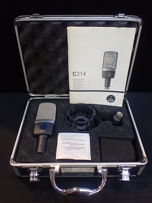 AN AKG C214 RECORDING MICROPHONE