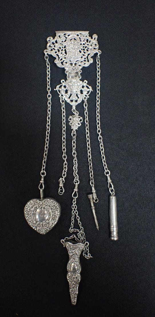 A SILVER CHATELAINE, THE HOOK BY KING & SONS, CHESTER 1898