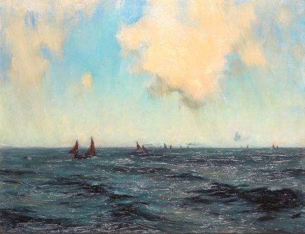 JULIUS OLSSON (1864-1942) Seascape with yachts