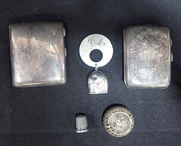 TWO SILVER CIGARETTE CASES