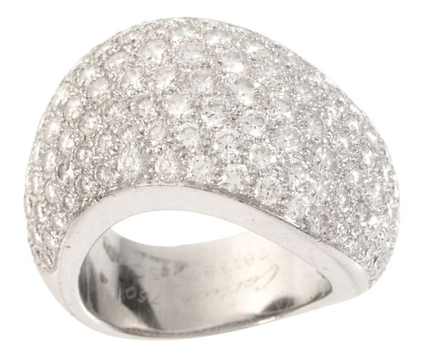 CARTIER: A 5.00 CARAT DIAMOND WAVE RING