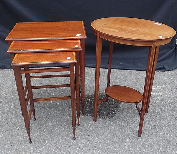 AN EDWARDIAN MAHOGANY NEST OF TABLES
