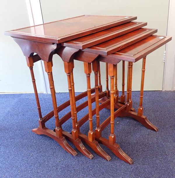 A NEST OF MAHOGANY QUARTETTO TABLES