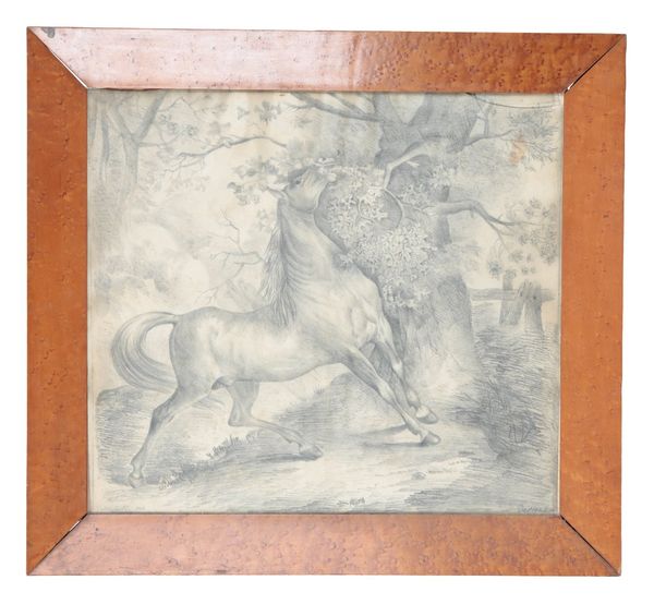 FOLLOWER OF JOHN FREDERICK TAYLER (1802-1889) Study of a horse in a forest clearing