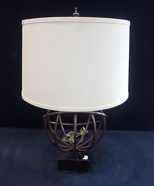 A MODERN LAMP, IN THE STYLE OF AN ARMILLARY SPHERE