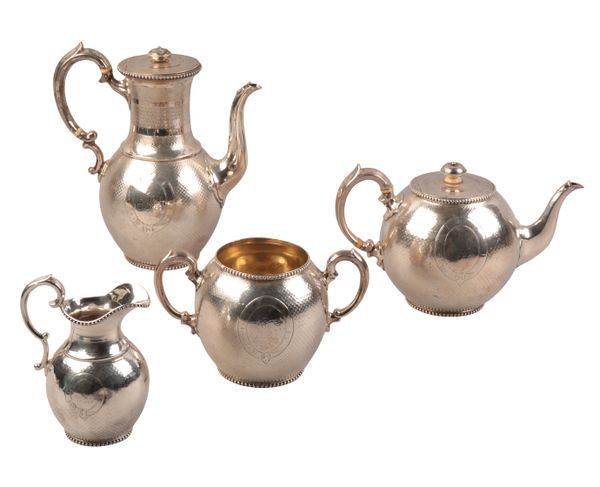 A VICTORIAN SILVER FOUR PIECE TEA AND COFFEE SERVICE