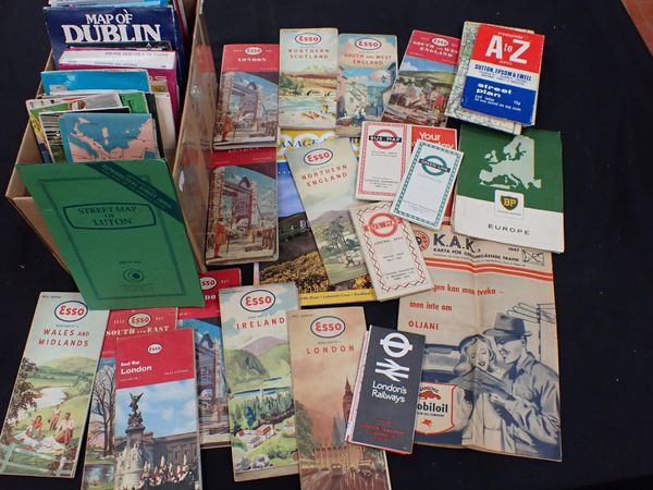 A COLLECTION OF VINTAGE AND MODERN ROAD MAPS