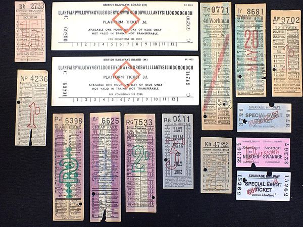 A GROUP OF LONDON TRAM TICKETS