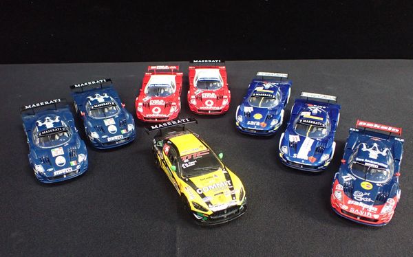 EIGHT UNBOXED SCALEXTRIC 'MASERATI' RACE CARS