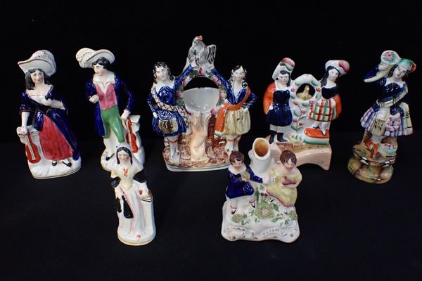 SEVEN STAFFORDSHIRE FIGURES