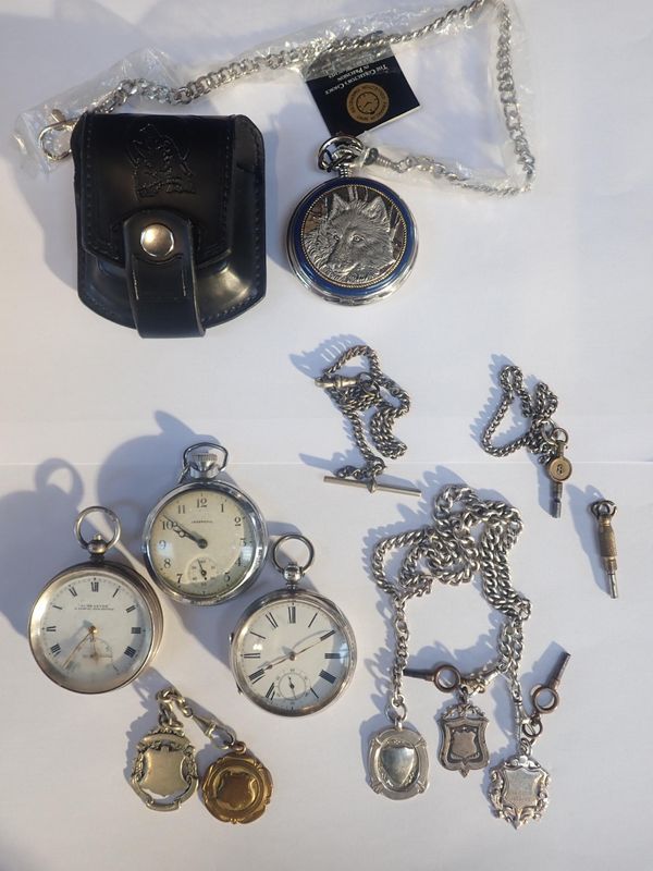 TWO SILVER POCKET WATCHES