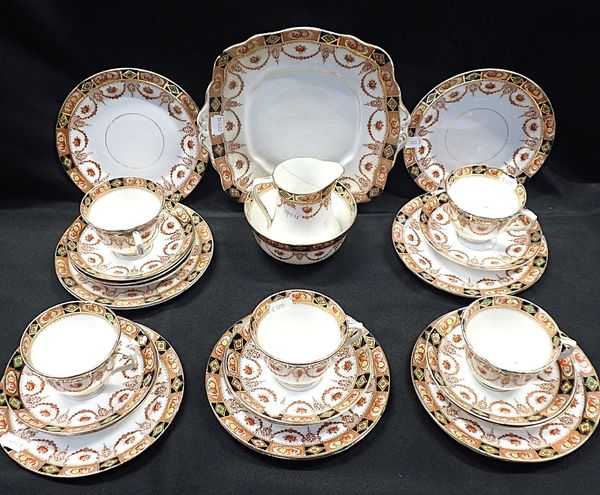A ROYAL ALBERT IMARI PALETTE PART TEA SERVICE