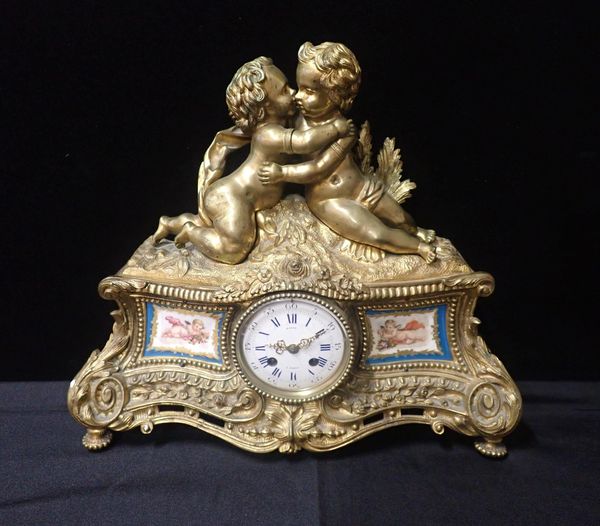A 19th CENTURY FRENCH ORMOLU MANTEL CLOCK BY ROBIN OF PARIS