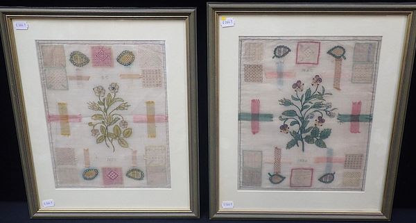 A PAIR OF 19th CENTURY NEEDLEWORK SAMPLERS