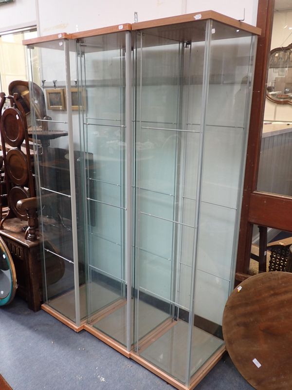 THREE IKEA GLASS DISPLAY CABINETS