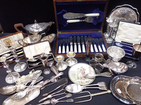 A QUANTITY OF SILVER-PLATED WARE