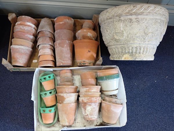 A COLLECTION OF OLD SMALL FLOWERPOTS