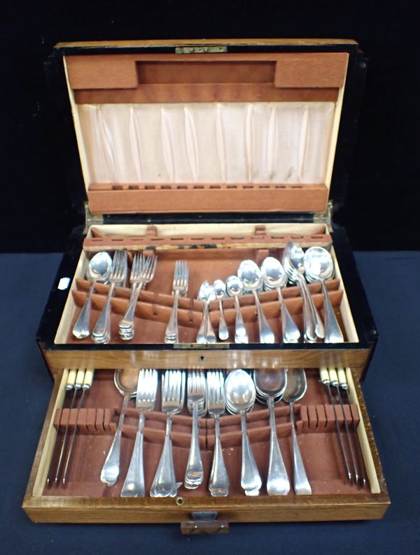 CANTEEN OF PLATED CUTLERY