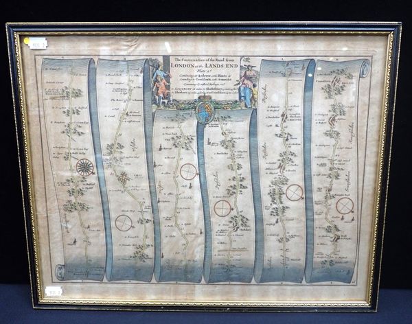 JOHN OGILBY: AN ANTIQUE MAP, 'THE CONTINUATION OF THE ROAD FROM LONDON TO THE LAND'S END'