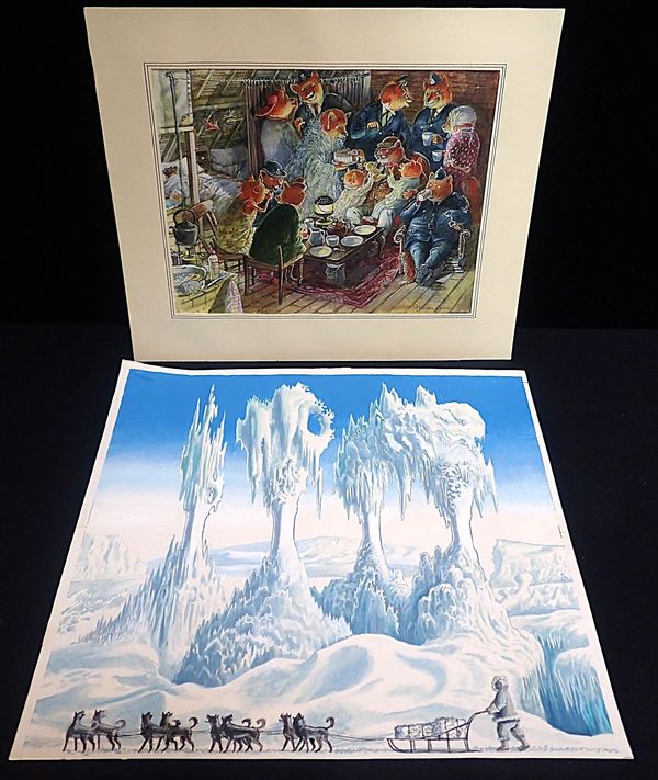 GRAHAM OAKLEY: WATERCOLOUR; 'FOXBURY FORCE TAKING TEA'