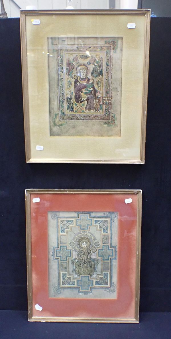 TWO FACSIMILIE PAGES FROM THE BOOK OF KELLS