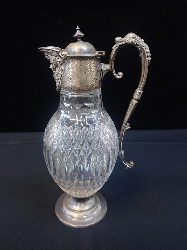 VICTORIAN CUT GLASS CLARET JUG