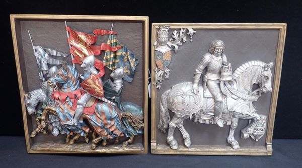 TWO D.H. MORTON MARCUS DESIGNS NEO-GOTHIC PLAQUES