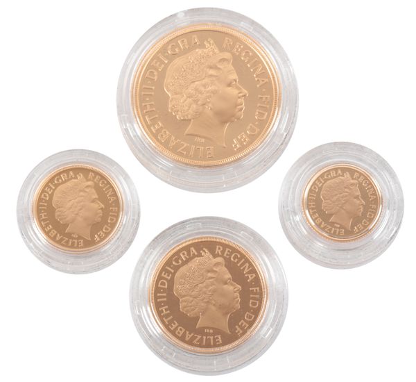 THE ROYAL MINT: A 2008 GOLD PROOF SOVEREIGN FOUR COIN SET