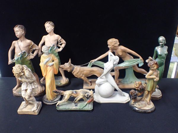 A COLLECTION OF ART DECO AND LATER FIGURES