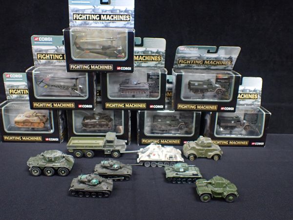 EIGHT CORGI SHOWCASE COLLECTION 'FIGHTING MACHINES'