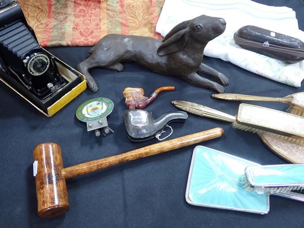 A CONTEMPORARY BRONZED RESIN HARE