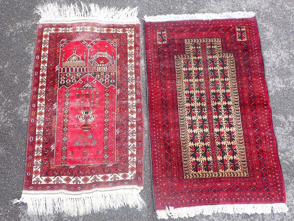 TWO BELUCH PRAYER RUGS
