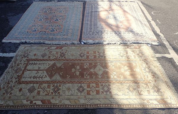 A TURKISH RUG, IN PALE COLOURS