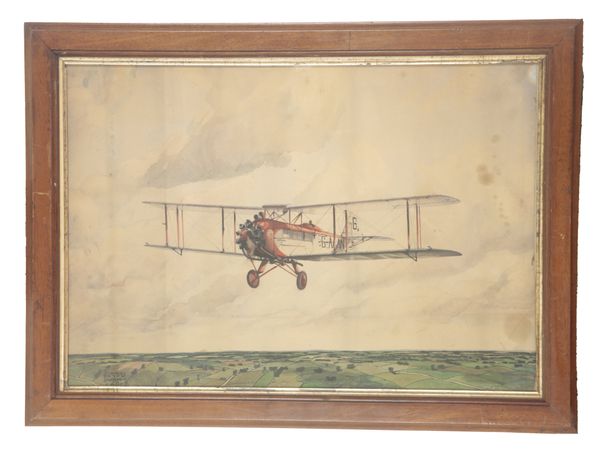 STANLEY ORTON BRADSHAW (20TH CENTURY) A study of a biplane