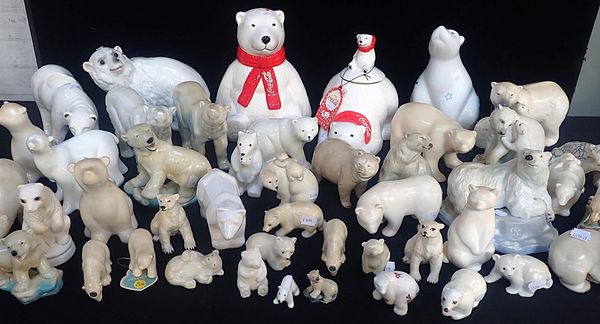 A QUANTITY OF CERAMIC POLAR BEARS