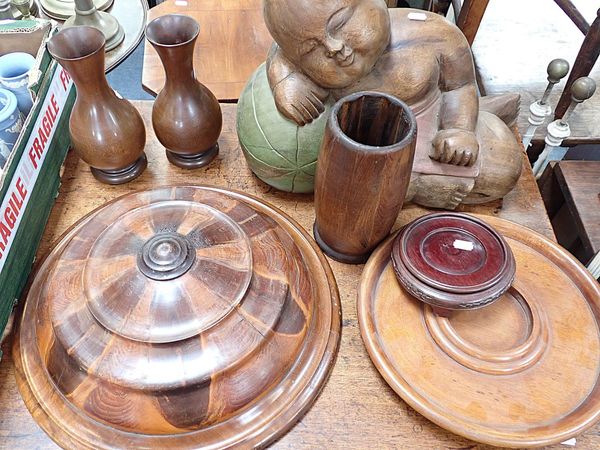 A TURNED FRUITWOOD DOME OR BOWL