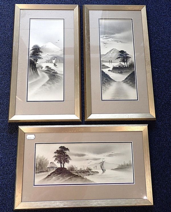 THREE JAPANESE LANDSCAPE PAINTINGS