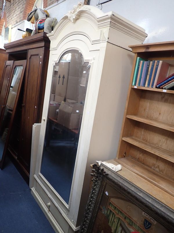 A FRENCH CREAM PAINTED ARMOIRE