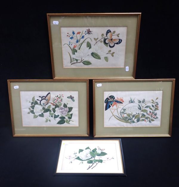 FOUR 19th CENTURY CHINESE PITH PAINTINGS