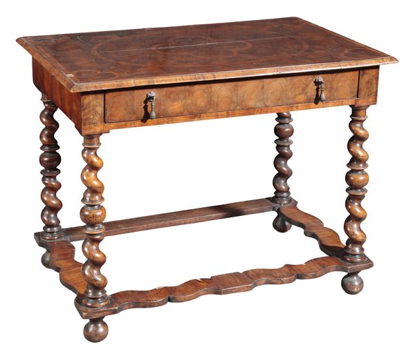 A WILLIAM AND MARY OYSTER VENEERED SIDE TABLE
