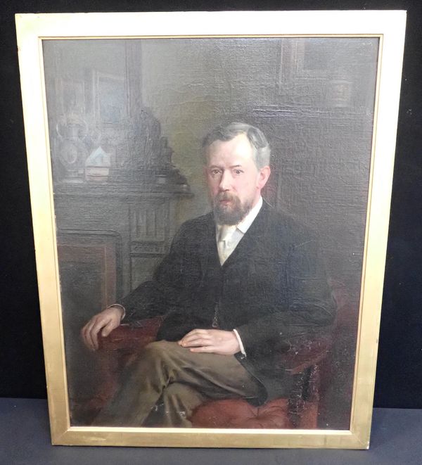 PORTRAIT OF A LATE VICTORIAN GENTLEMAN AT HOME