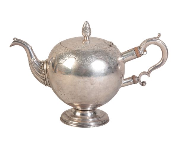 A GEORGE II SILVER TEAPOT