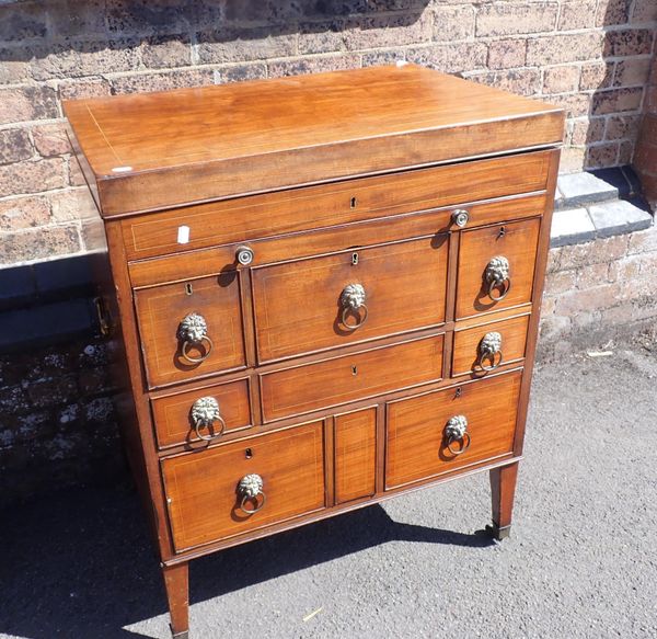 A REGENCY MAHOGANY FITTED WASHSTAND