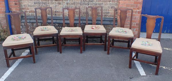 A SET OF SIX GEORGE III COUNTRY DINING CHAIRS