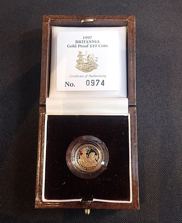 1997 1/10  OUNCE GOLD PROOF BRITANNIA £10 COIN