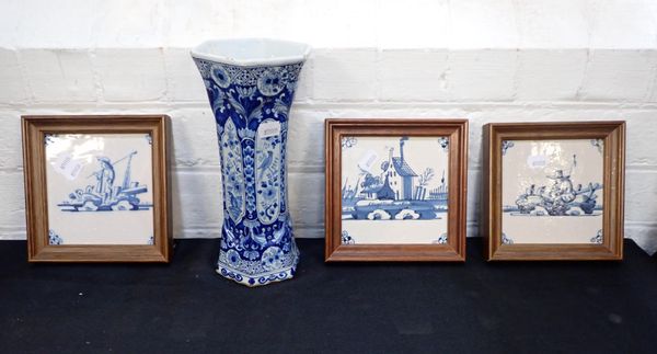 A DELFT HEXAGONAL VASE