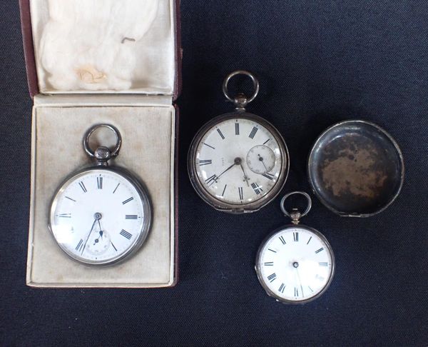 TWO SILVER POCKET WATCHES