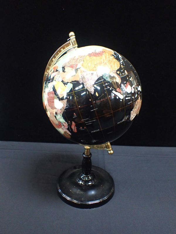 A HARDSTONE EFFECT TERRESTRIAL GLOBE