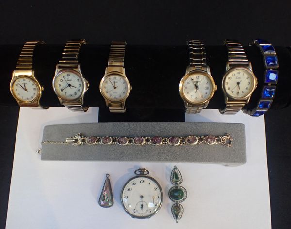 AN EARLY 20th CENTURY SILVER CASED KEYLESS LEVER POCKET WATCH